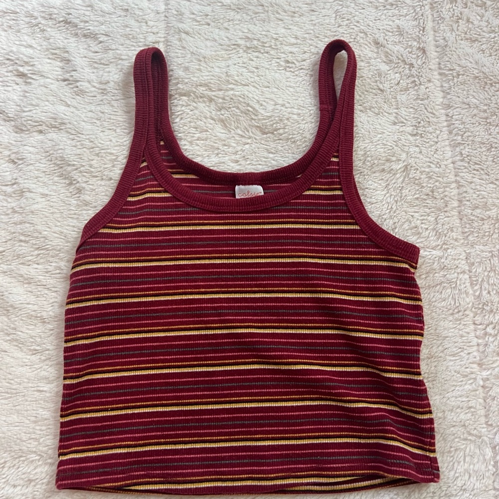 striped cropped tank top